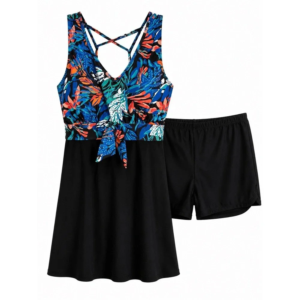 Kate Kasin Two Piece Swimdress 2XL NWT Tummy Control Swim Skirt Set